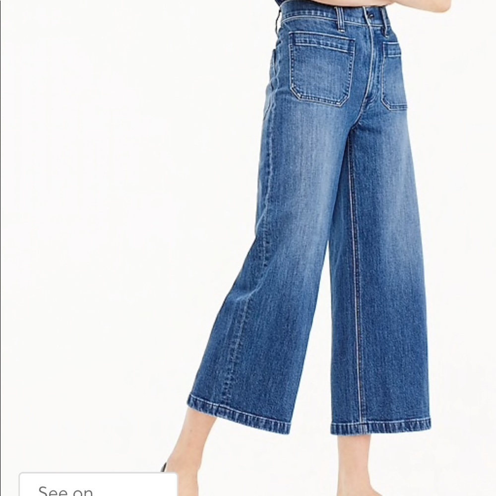 New JCrew: Point Sur wide leg crop jean
